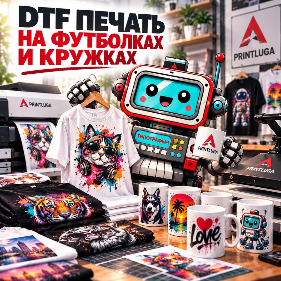 Печать на кружках и футболках